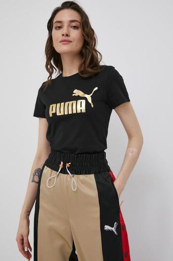 Bavlněné tričko Puma 848303 černá barva