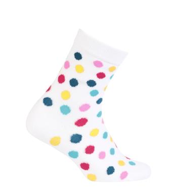 Dívčí vzorované ponožky WOLA PUNTÍKY bílé Velikost: 30-32
