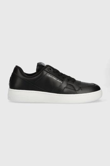 Kožené sneakers boty Calvin Klein Jeans Basket Cupsole Lacup Low , černá barva