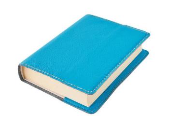 Kožený obal na knihu Klasik M 22,7 x 36,3 cm kůže modrá, 