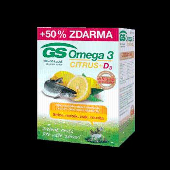 GS Omega 3 Citrus+D3 90 kapslí