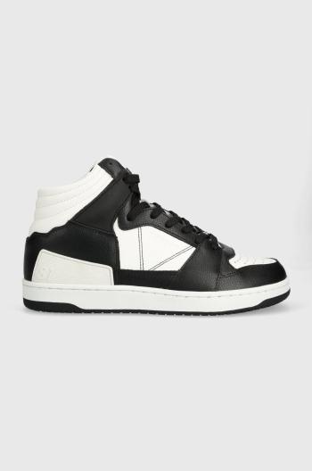 Kožené sneakers boty Guess SAVA MID černá barva, FMJSAM ELE12