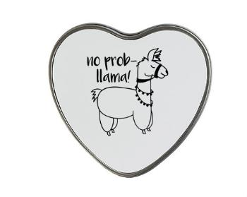 Plechová krabička srdce No prob llama