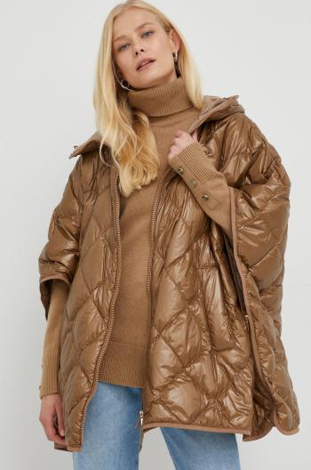 Péřová bunda Weekend Max Mara dámská, hnědá barva, přechodná, oversize