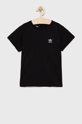 Dětské tričko adidas Originals HC9582 černá barva, hladké