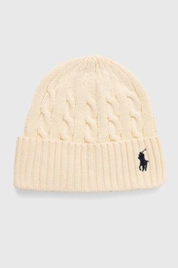 Bavlněná čepice Polo Ralph Lauren béžová barva, 455954637