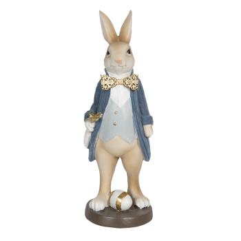 Velikonoční dekorační soška králíka ve fraku s motýlkem - 11*11*30 cm 6PR3162