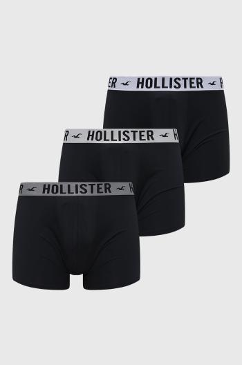 Boxerky Hollister Co. (3-pak) pánské, černá barva