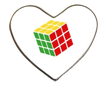Magnet srdce kov Rubikova kostka