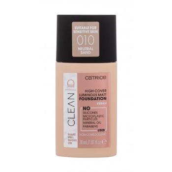 Catrice Clean ID Luminous Matt 30 ml make-up pro ženy 010 Neutral Sand na všechny typy pleti; na rozjasnění pleti