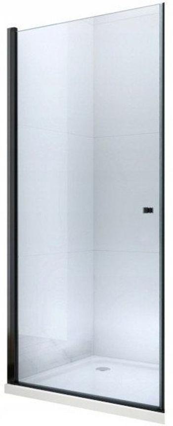 MEXEN Pretoria Sprchové dveře křídlové 80 cm, transparent, černá se stěnovým profilem 852-080-000-70-00