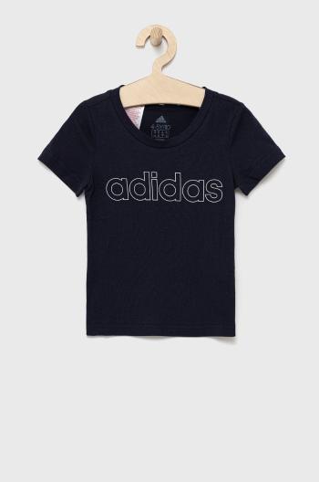 Dětské bavlněné tričko adidas Performance GS0186 tmavomodrá barva