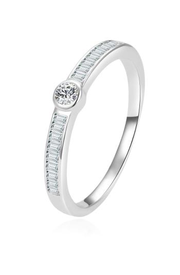 Beneto Nadčasový stříbrný prsten se zirkony AGG303L 56 mm