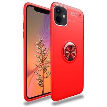 TopQ iPhone 12 silikon červený s červeným prstenem 55230 (Sun-55230)