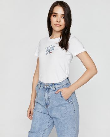 Tommy Jeans Skinny Script Tee Triko Bílá