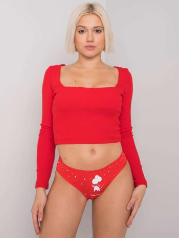 ČERVENÉ BAVLNĚNÉ KLASICKÉ KALHOTKY S POTISKEM BR-MT-11431-3-RED Velikost: XL