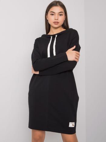 ČERNÉ DÁMSKÉ MIKINOVÉ ŠATY RV-SK-7160.43P-BLACK Velikost: S/M