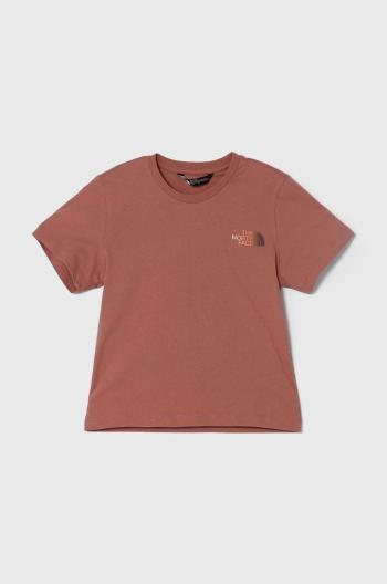 Dětské bavlněné tričko The North Face RELAXED GRAPHIC TEE 2 hnědá barva