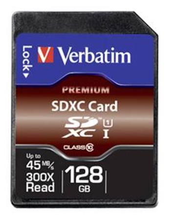 Paměťová karta SDXC, 128 GB, Verbatim Premium 44025, Class 10, UHS-I