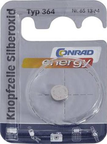 Knoflíková baterie na bázi oxidu stříbra Conrad energy SR60, velikost 364, 23 mAh, 1,55 V