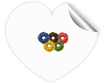 Samolepky srdce - 5 kusů Donut olympics
