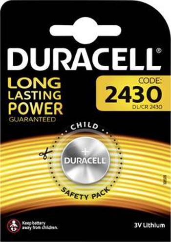 Knoflíková baterie Duracell CR2430, lithium, DUR030398