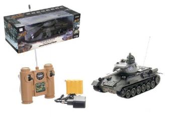 Teddies 58798 Tank RC plast 33cm T-34 27MHz na baterie+dobíjecí pack se zvukem a světlem v krabici 40x15x19cm