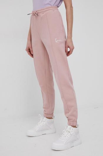 Kalhoty Karl Kani dámské, růžová barva, hladké