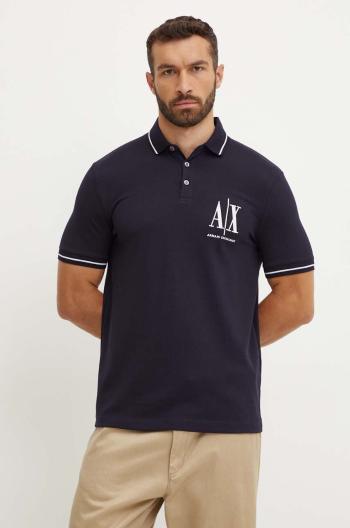 Polo tričko Armani Exchange tmavomodrá barva, s aplikací