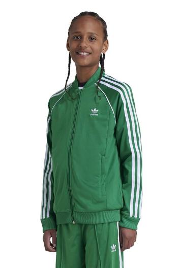 Dětská mikina adidas Originals SST TRACK TOP zelená barva, s aplikací, IY7458