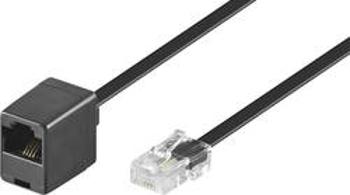 ISDN prodlužovací kabel Basetech BT-1602128, [1x RJ45 zástrčka 8p4c - 1x RJ45 zásuvka 8p8c], 6.00 m, černá