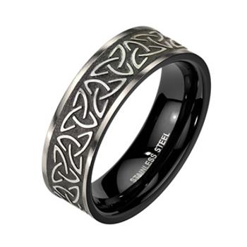 Šperky4U Pánský ocelový prsten TRIQUETRA - velikost 68 - OPR1911-68