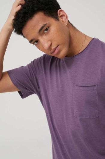 Bavlněné tričko Only & Sons fialová barva, hladký