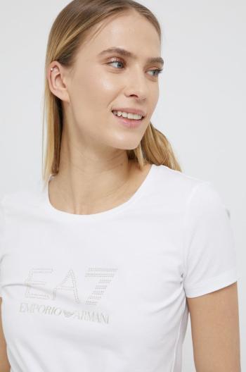 Tričko EA7 Emporio Armani dámské, bílá barva