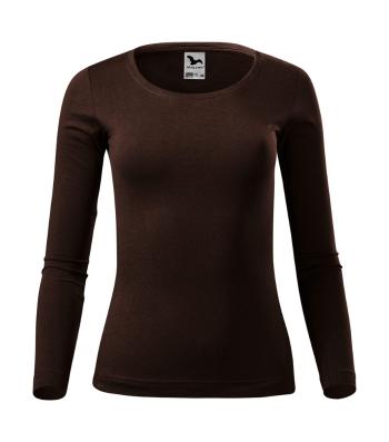 MALFINI Dámské tričko s dlouhým rukávem Fit-T Long Sleeve - Kávová | XL