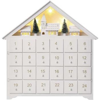 EMOS LED adventní kalendář dřevěný, 35x33 cm, 2x AA, vnitřní, teplá bílá, časovač (DCWW02)
