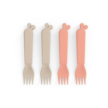 Done by Deer ™ Sada vidliček Kiddish 4-pack Raffi Sand /Coral