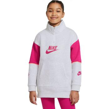 Nike NSW FLC CB HZ PO G Dívčí mikina, bílá, velikost XL