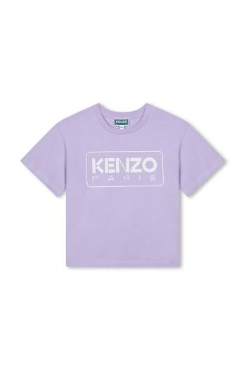 Dětské bavlněné tričko Kenzo Kids fialová barva, K60704