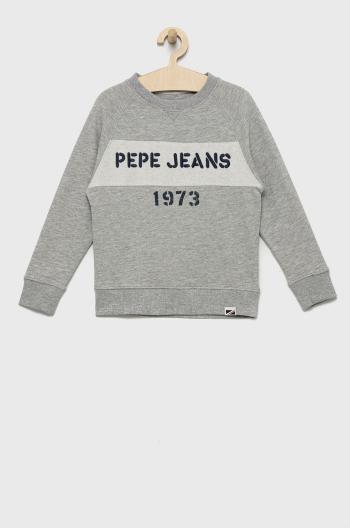 Dětská mikina Pepe Jeans šedá barva, vzorovaná