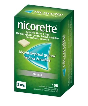 Nicorette Classic Gum 2 mg léčivá žvýkací guma 105 žvýkaček