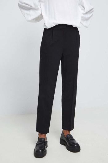 Kalhoty Medicine dámské, černá barva, střih chinos, medium waist
