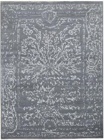 Diamond Carpets koberce Ručně vázaný kusový koberec Diamond DC-JK 2 Light grey/silver - 365x457 cm Šedá