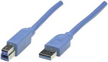 USB 3.0 kabel Manhattan 322454-CG, 3.00 m, modrá