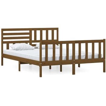 Rám postele medově hnědý masivní dřevo 150×200 cm King Size, 3101161 (3101161)