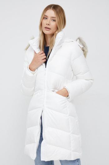 Péřová bunda Calvin Klein dámská, bílá barva, zimní