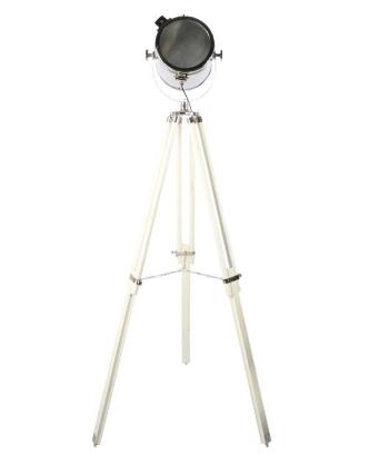 Stojací lampa reflektor na trojnožce Tomba shiny Chrome - 46*46*165 CM/E27 58247-NICKEL SHINY WHITE