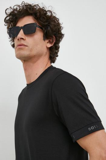 Bavlněné tričko BOSS černá barva