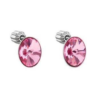 EVOLUTION GROUP CZ Stříbrné náušnice s krystaly Crystals from Swarovski® ROSE - 31274.3 rose