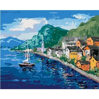 Diamondi - Diamantové malování - POBŘEŽÍ U HALLSTATT V RAKOUSKU, 40x50 cm, bez rámu a bez vypnutí pl (606887A)